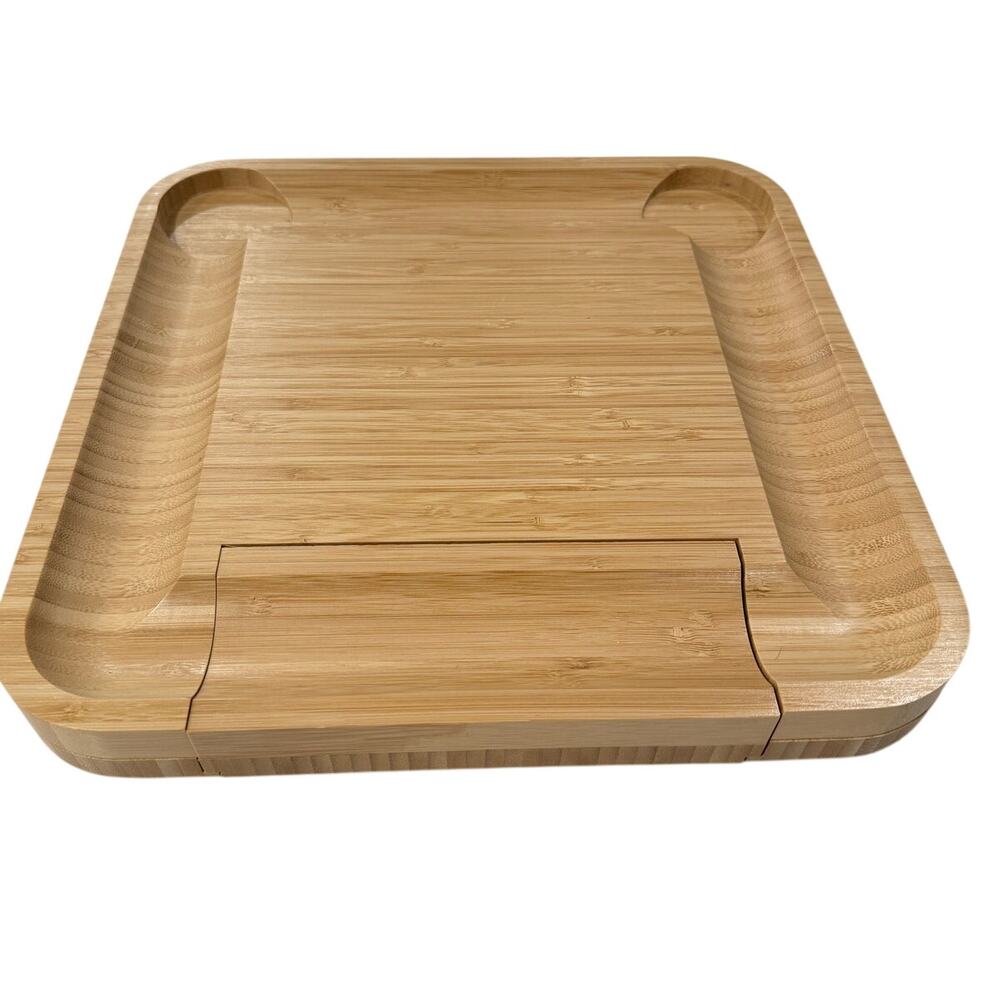 SMIRLY modern hostess bamboo charcuterie cheese board set drawer dip bowls 6 lb